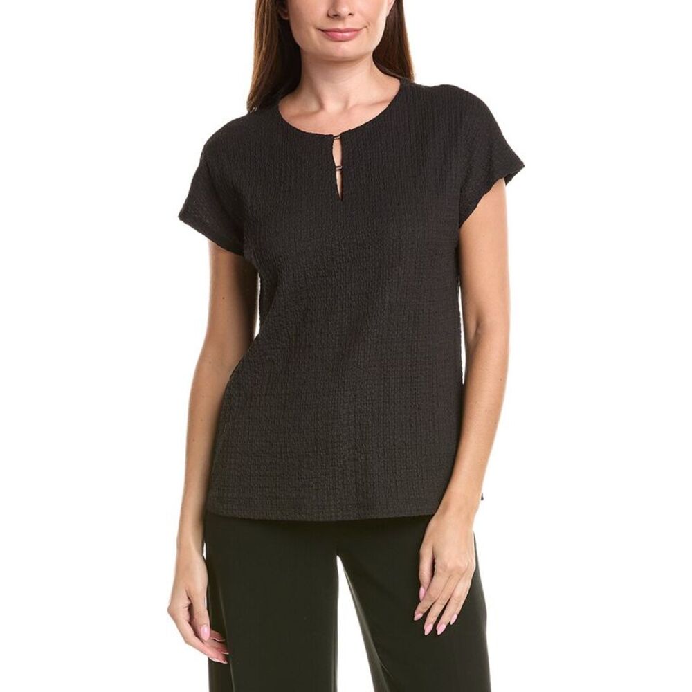 Jones New York Womens Extend Shoulder Top, Black